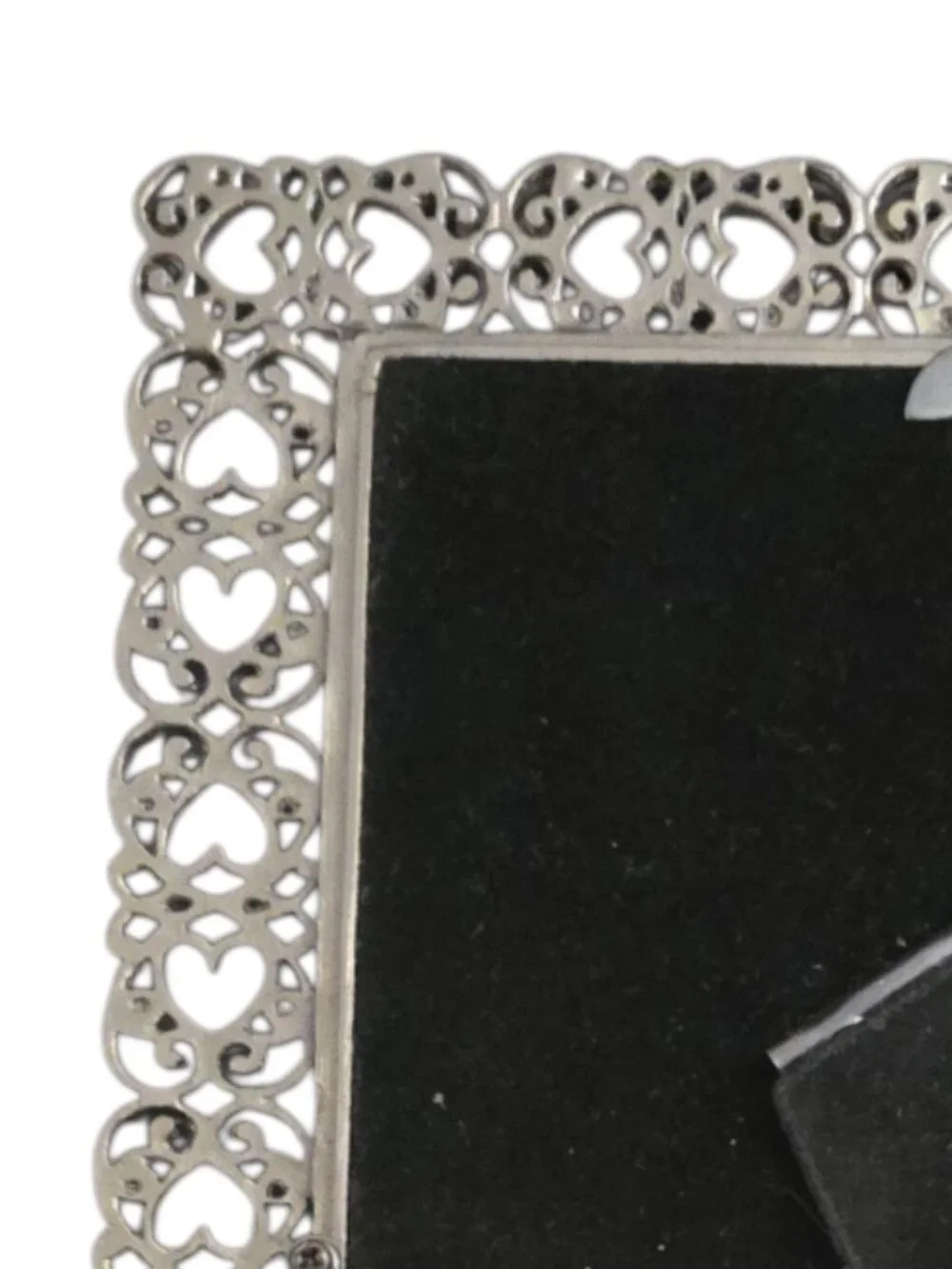9 x 7 Silver Heart Filigree Picture Frame Ornate Metal Photo Frame Wedding Decor